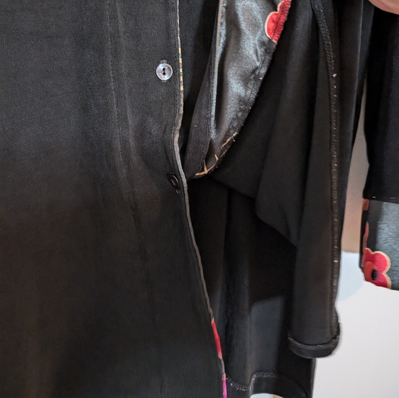 Chicos Travelers Button Up Long Sleeve Colorful inside collared acetate size 3 - Picture 6 of 15